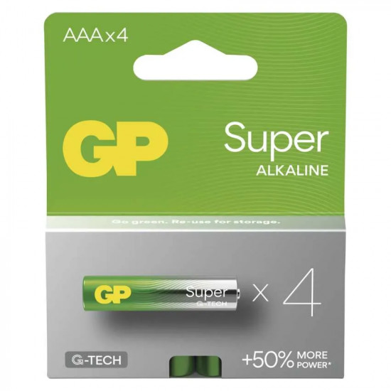 Batéria GP SUPER alkalické AAA (LR03) (B01114) 4ks